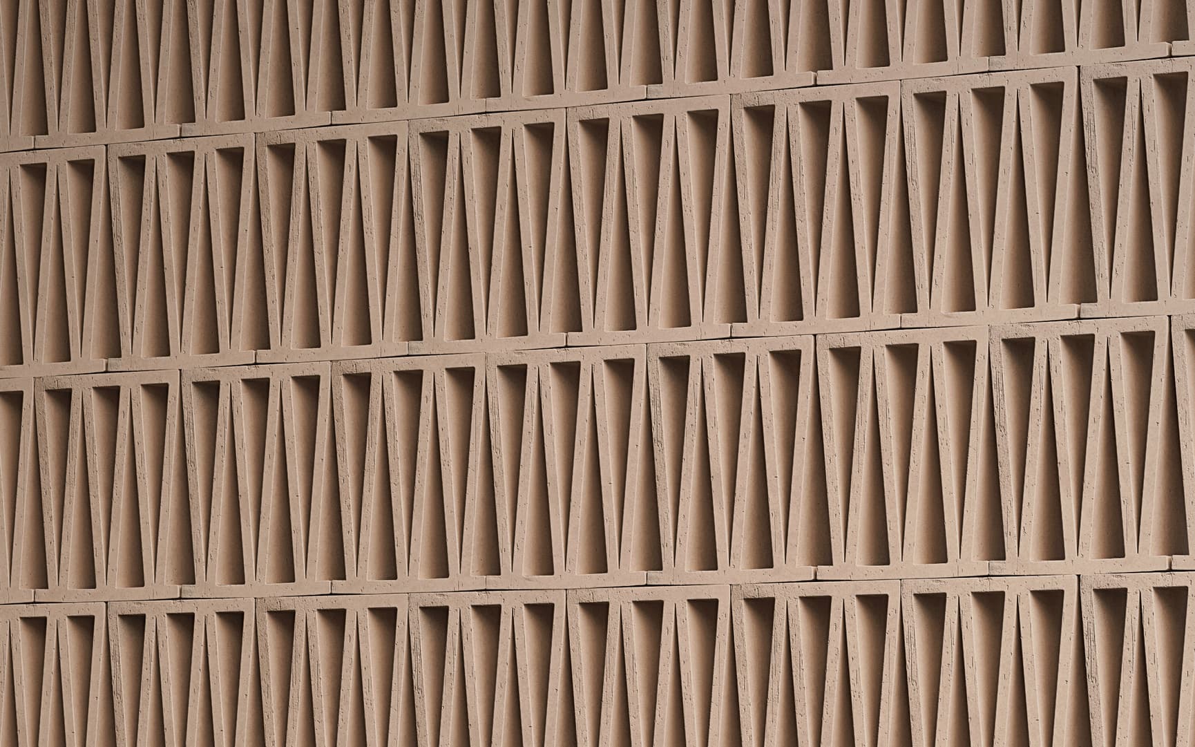 Nærbilde av terrakottablokkene Mutina Celosia